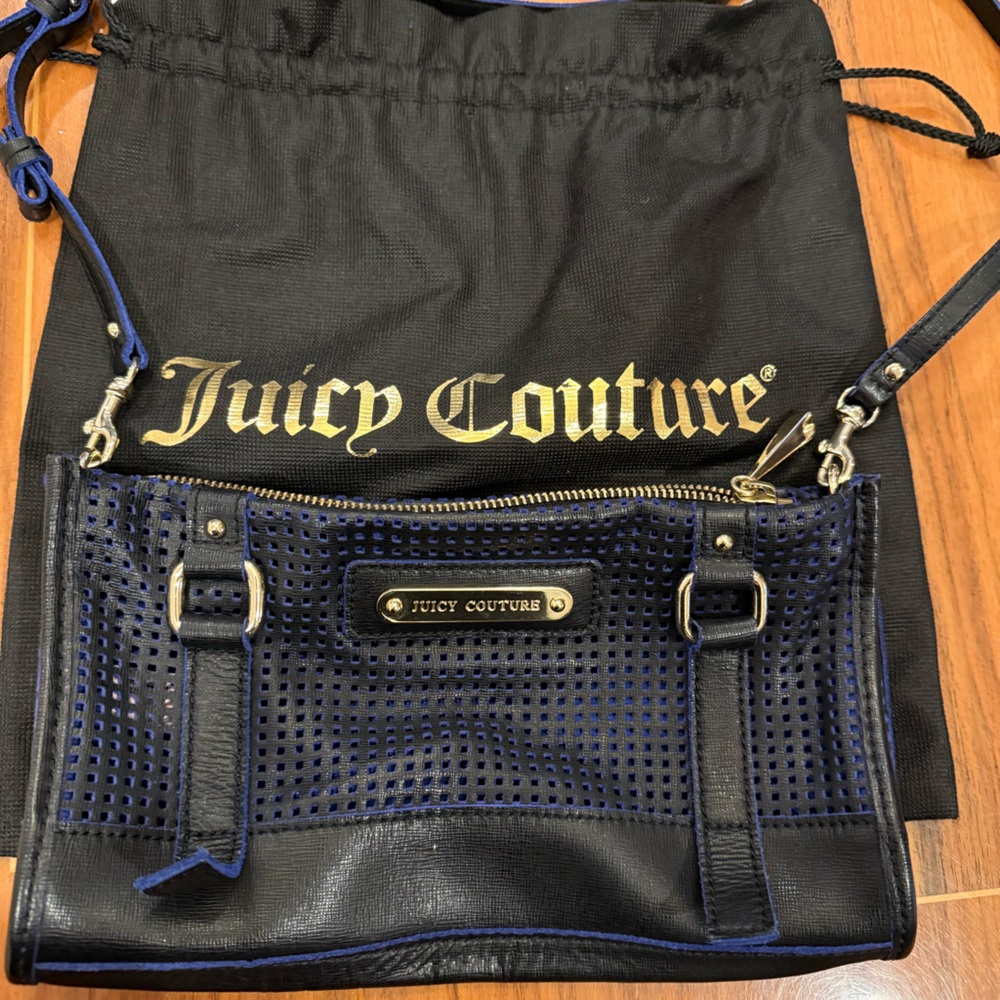 Juicy Couture Black and Blue Perforated Bag